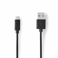 USB-Kabel | USB 2.0 | USB-A Male | USB Micro-B Male | 9 W | 480 Mbps | Vernikkeld | 5.00 m | Rond | PVC | Zwart | Envelop