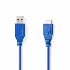 USB-Kabel | USB 3.2 Gen 1 | USB-A Male | USB Micro-B Male | 5 Gbps | Vernikkeld | 5.00 m | Rond | PVC | Blauw | Envelop