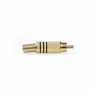 RCA-Connector | Recht | Male | Verguld | Soldeer | Diameter kabelinvoer: 7.0 mm | Metaal | Zwart | 10 Stuks | Envelop