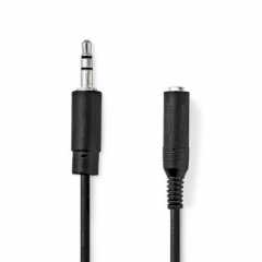 Stereo-Audiokabel | 3,5 mm Male | 6,35 mm Female | Vernikkeld | 0.20 m | Rond | Zwart | Envelop