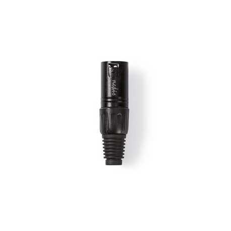 XLR-Connector | Recht | Male | Vernikkeld | Solderen | Diameter kabelinvoer: 5.0 mm | Metaal | Zwart | 1 Stuks | Polybag