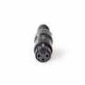 XLR-Connector | Recht | Female | Vernikkeld | Solderen | Diameter kabelinvoer: 5.0 mm | Metaal | Zwart | 1 Stuks | Polybag