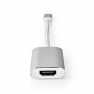 USB-C™ Adapter | USB 3.2 Gen 1 | USB-C™ Male | HDMI™ Output | 4K@60Hz | Power delivery | 0.20 m | Rond | Verguld | Gevlochten / 