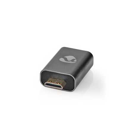 HDMI™-Adapter | HDMI™ Male / HDMI™ Mini-Connector | HDMI™ Output | Verguld | Recht | Aluminium | Gun Metal Grijs | 1 Stuks | Cov