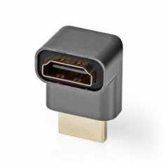 HDMI™-Adapter | HDMI™ Connector / HDMI™ Male | HDMI™ Output | Verguld | 270° Gehoekt | Aluminium | Gun Metal Grijs | 1 Stuks | C