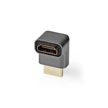 HDMI™-Adapter | HDMI™ Connector / HDMI™ Male | HDMI™ Output | Verguld | 270° Gehoekt | Aluminium | Gun Metal Grijs | 1 Stuks | C