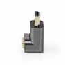 HDMI™-Adapter | HDMI™ Connector / HDMI™ Male | HDMI™ Output | Verguld | 270° Gehoekt | Aluminium | Gun Metal Grijs | 1 Stuks | C