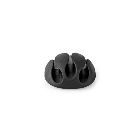 Kabelmanagement | Kabelclip | Click & Go | 4 Stuks | Aantal sleuven: 3 Sleuven | Maximale kabeldikte: 5.3 mm | TPE | Zwart