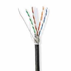 Netwerk Kabel Rol | CAT6 | Solid | S/FTP | CCA | 100.0 m | Buitenshuis | Rond | PE | Zwart | Trekdoos