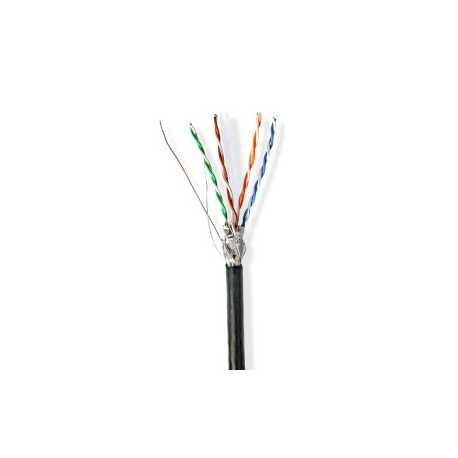 Netwerk Kabel Rol | CAT6 | Solid | S/FTP | CCA | 100.0 m | Buitenshuis | Rond | PE | Zwart | Trekdoos