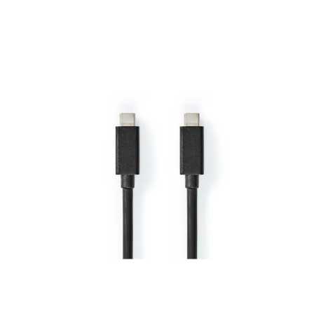 USB-Kabel | USB 3.2 Gen 2 | USB-C™ Male | USB-C™ Male | 100 W | 4K@60Hz | 20 Gbps | Vernikkeld | 1.00 m | Rond | PVC | Zwart | L
