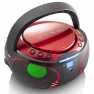 SCD-550RD Draagbare FM-radio CD/MP3/USB/Bluetooth-speler® met LED-verlichting Rood