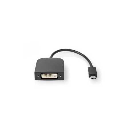 USB-C™ Adapter | USB 3.2 Gen 1 | USB-C™ Male | DVI-D 24+1-Pins Female | 1080p | 0.20 m | Rond | Vernikkeld | PVC | Zwart | Doos