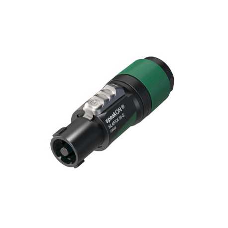 4-polige speakON kabelconnector, schroefaansluitingen, trekontlasting voor kabeldiameters 6 tot 12 mm