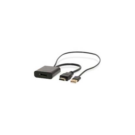 HDMI™-Adapter | HDMI™ Connector | DisplayPort Male / USB-A Male | Verguld | Recht | PVC | Zwart | 1 Stuks | Doos