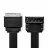 SCART-Kabel | SCART Male | SCART Male | Vernikkeld | 480p | 2.00 m | Plat | PVC | Zwart | Label