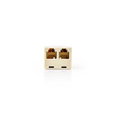 Telecom-Wandcontactdoos | Type Aansluiting: RJ11 | RJ11 Female | 2x RJ11 (4/6) Female | Splitter | ABS | Ivoor | Doos