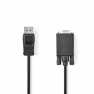 VGA-Kabel | DisplayPort Male | VGA Male | Vernikkeld | Maximale resolutie: 1080p | 1.00 m | Rond | PVC | Zwart | Envelop