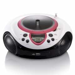 Draagbare FM-radio CD- en USB-speler Roze