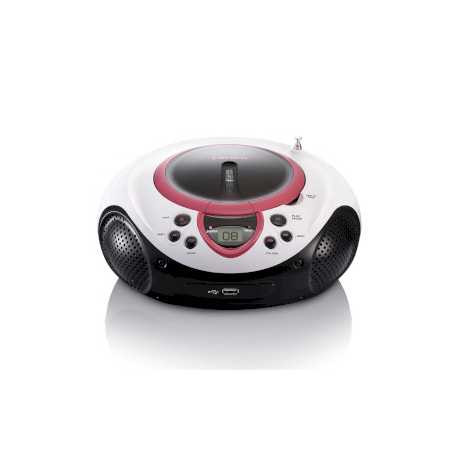 Draagbare FM-radio CD- en USB-speler Roze