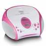 Boombox met CD-speler FM-radio en stickers Roze