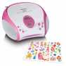 Boombox met CD-speler FM-radio en stickers Roze