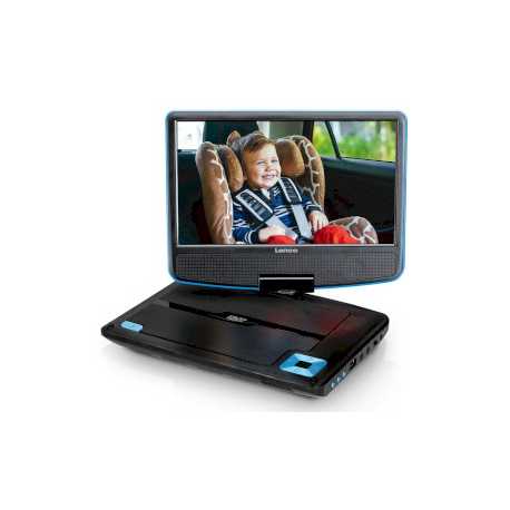 Draagbare 9" DVD-speler met USB-koptelefoon en montagebeugel Blauw / Zwart